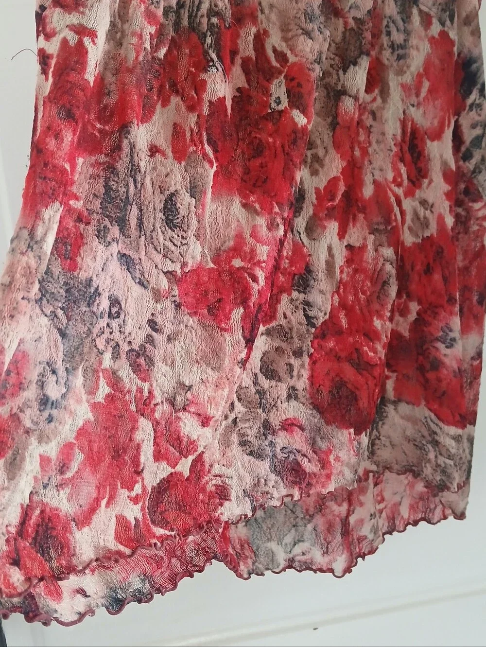 Free People Slip Tank Top Floral Babydoll Feminine Romantic Flowy Asymmetric Hem